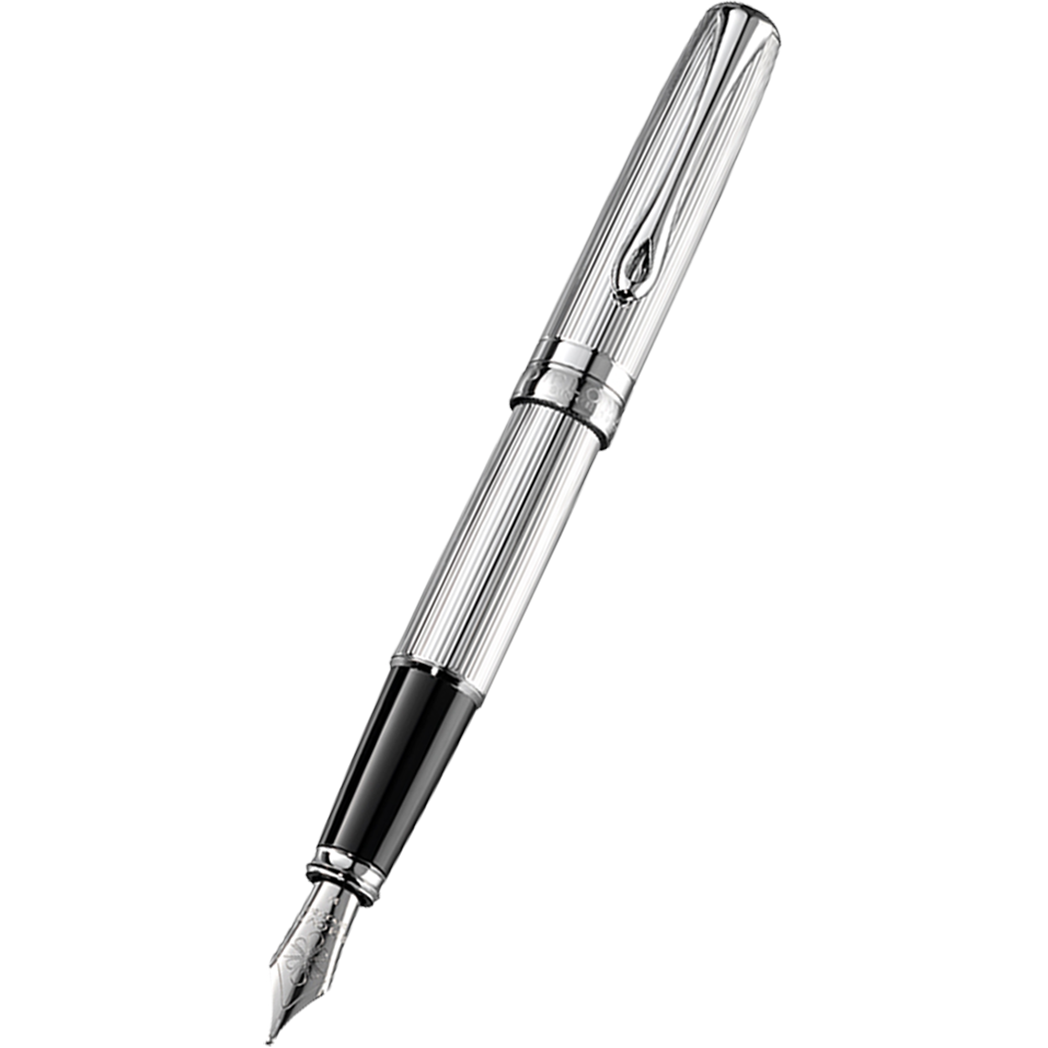 Diplomat Excellence A2 Fountain Pen - Guilloche Chrome-Pen Boutique Ltd