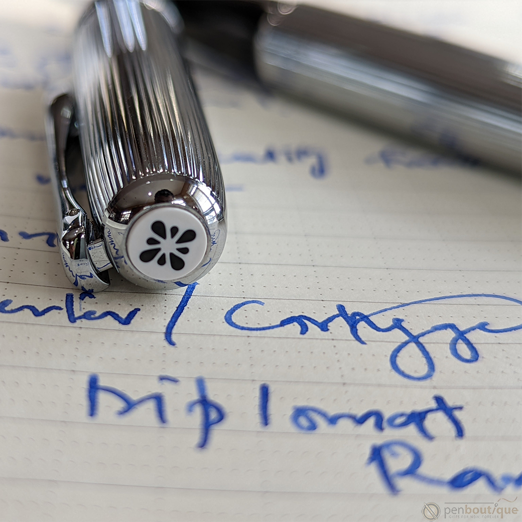 Diplomat Excellence A2 Fountain Pen - Guilloche Chrome-Pen Boutique Ltd