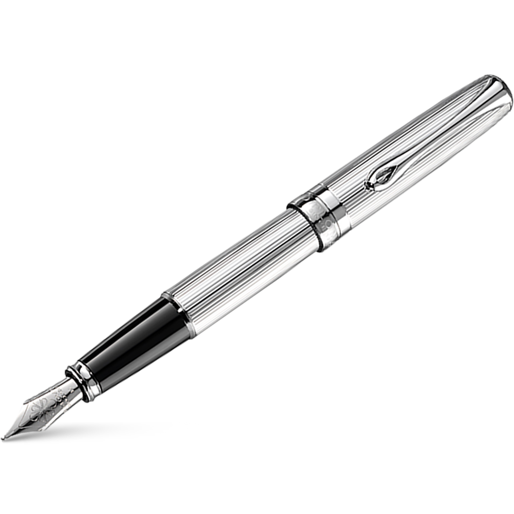 Diplomat Excellence A2 Fountain Pen - Guilloche Chrome-Pen Boutique Ltd
