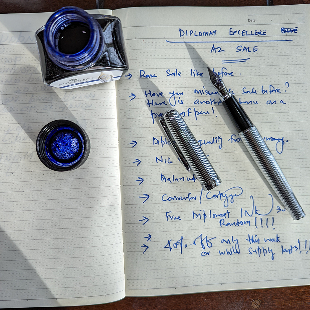 Diplomat Excellence A2 Fountain Pen - Guilloche Chrome-Pen Boutique Ltd