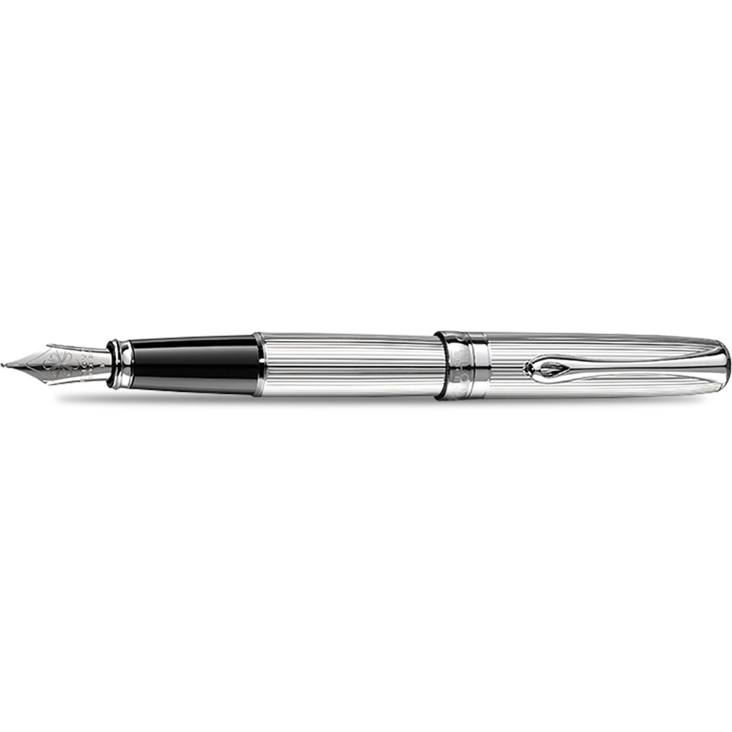Diplomat Excellence A2 Fountain Pen - Guilloche Chrome-Pen Boutique Ltd