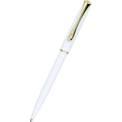 Diplomat Traveller EasyFLOW Ballpoint Pen - Snowwhite - Gold Trim-Pen Boutique Ltd