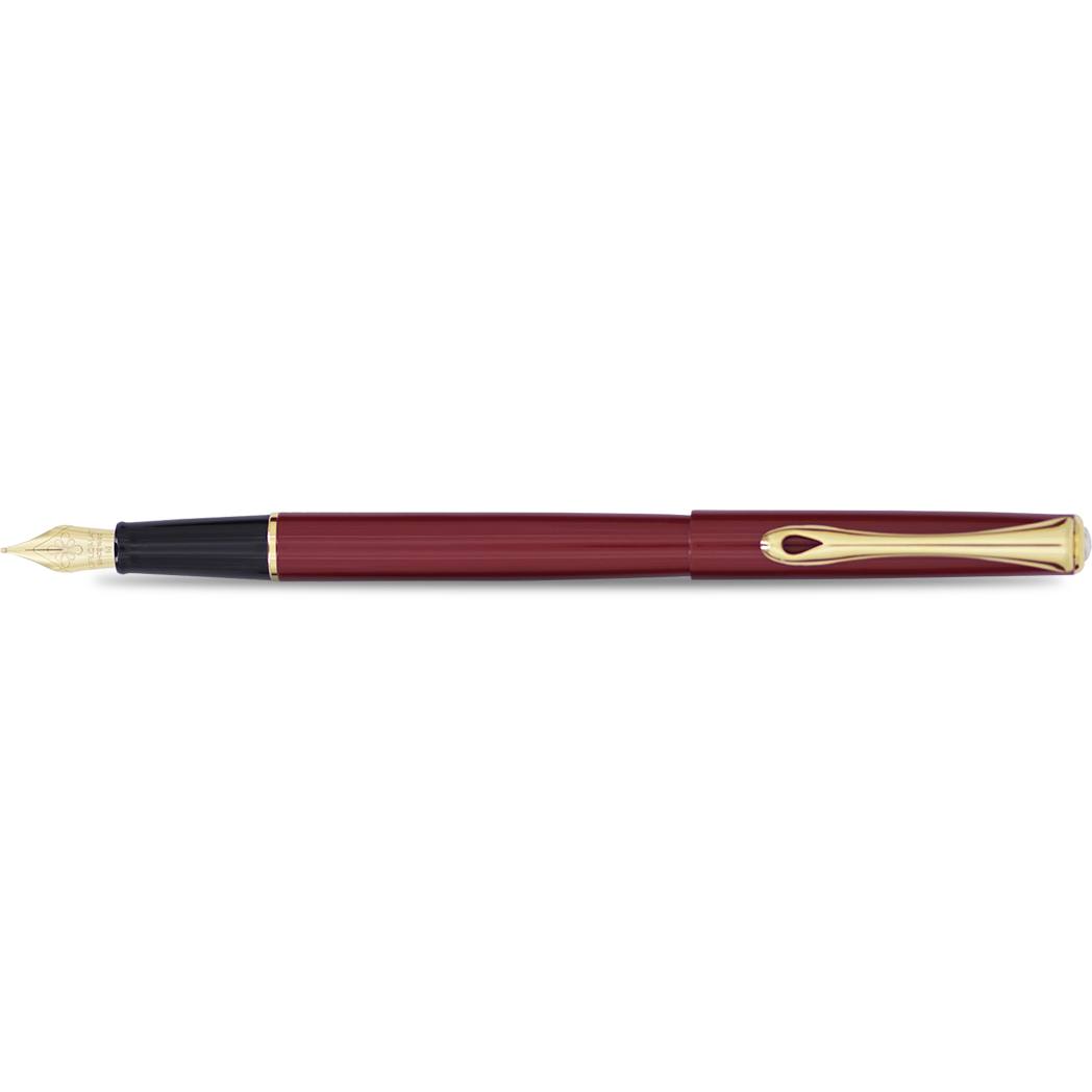 Diplomat Traveller Fountain Pen - Dark Red - Gold-Pen Boutique Ltd
