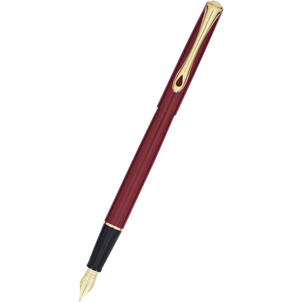 Diplomat Traveller Fountain Pen - Dark Red - Gold-Pen Boutique Ltd