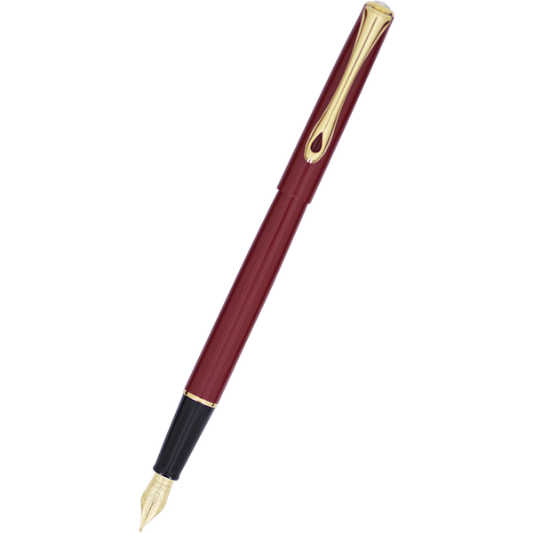 Diplomat Traveller Fountain Pen - Dark Red - Gold-Pen Boutique Ltd