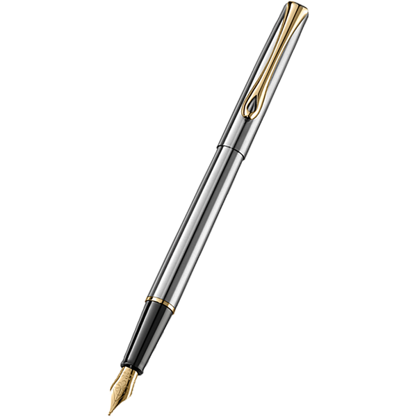 Diplomat Traveller Fountain Pen - Stainless Steel Gold-Pen Boutique Ltd