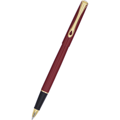 Diplomat Traveller Rollerball Pen - Dark Red - Gold-Pen Boutique Ltd