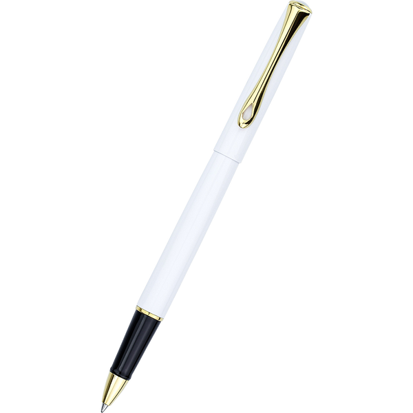 Diplomat Traveller Rollerball Pen - Snowwhite - Gold Trim-Pen Boutique Ltd