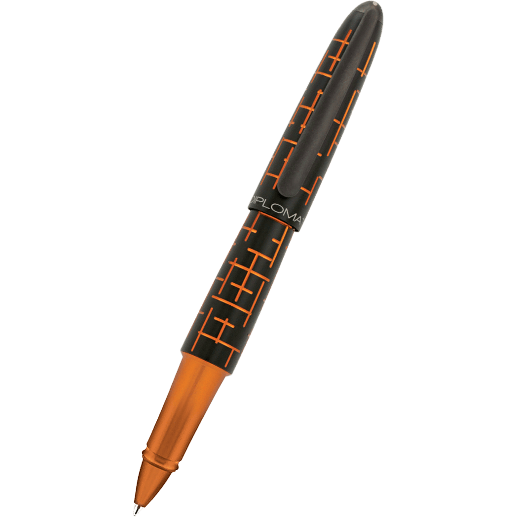 Diplomat Elox Rollerball Pen - Matrix Black Orange-Pen Boutique Ltd