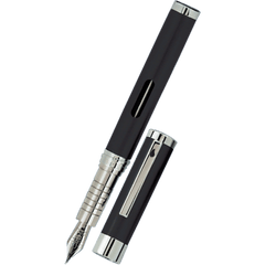 Diplomat Nexus Fountain Pen - Black - Chrome Trim-Pen Boutique Ltd