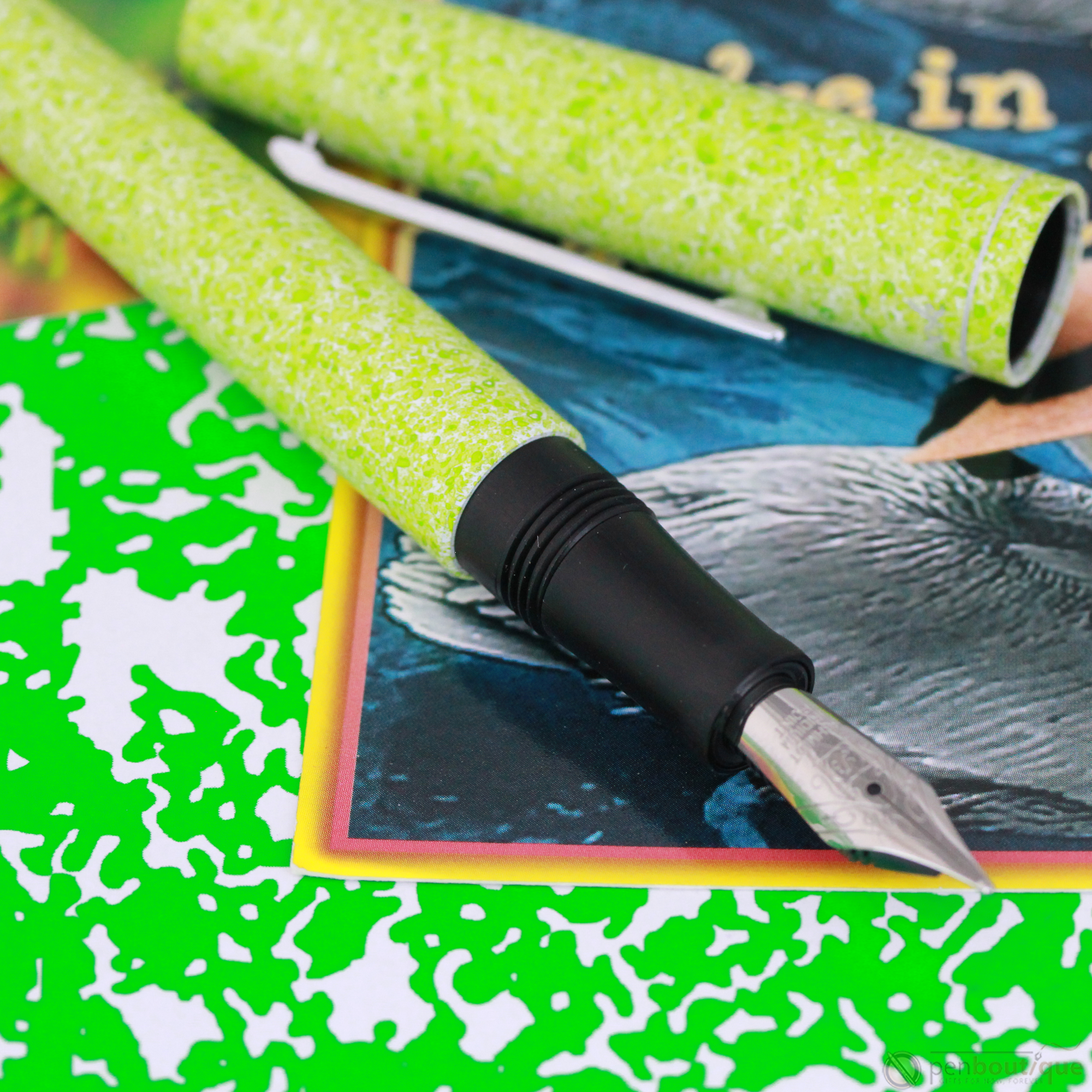 Esterbrook Camden Fountain Pen - Composition - Spring Break Fluorescent Green ( LIMITED EDITION)-Pen Boutique Ltd