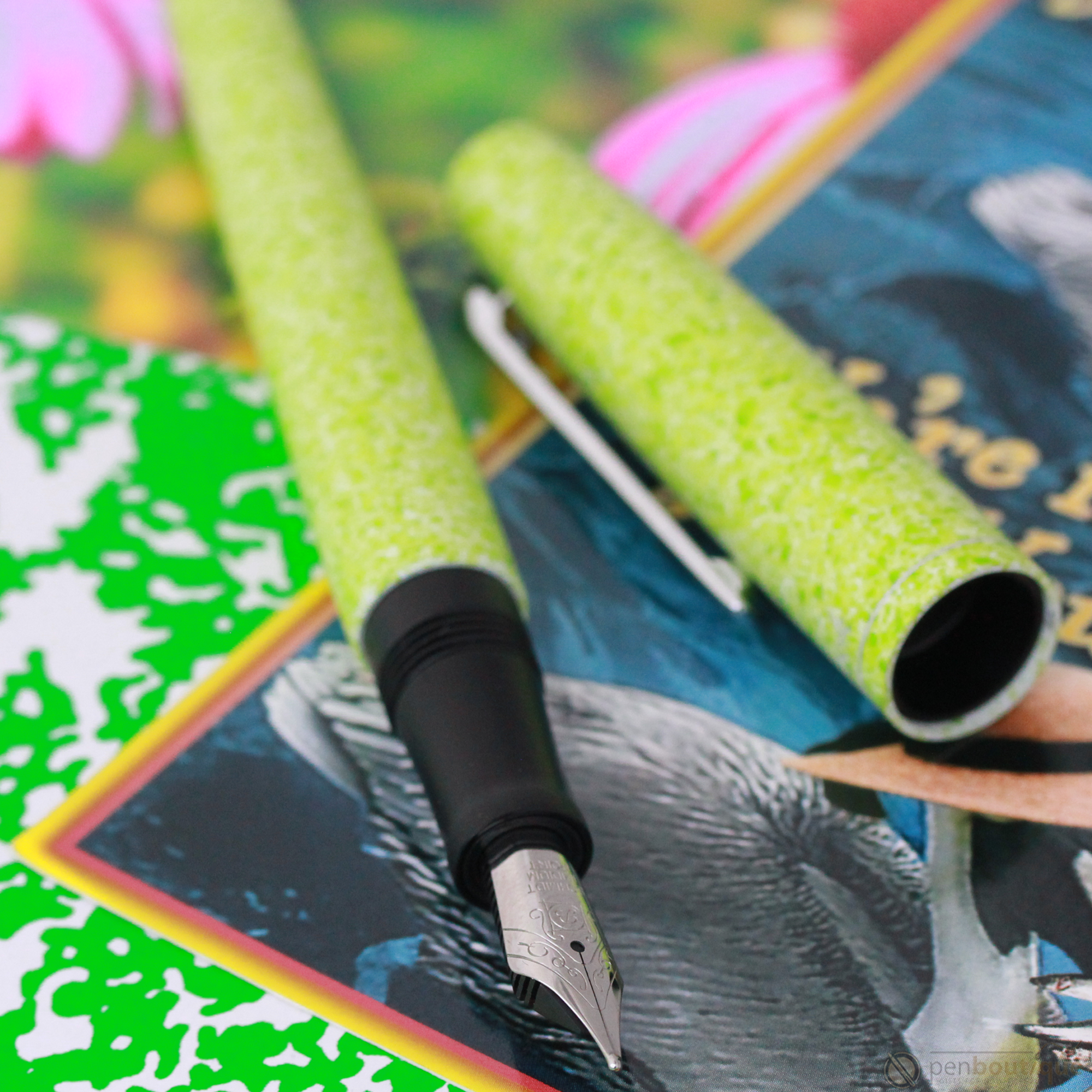 Esterbrook Camden Fountain Pen - Composition - Spring Break Fluorescent Green ( LIMITED EDITION)-Pen Boutique Ltd