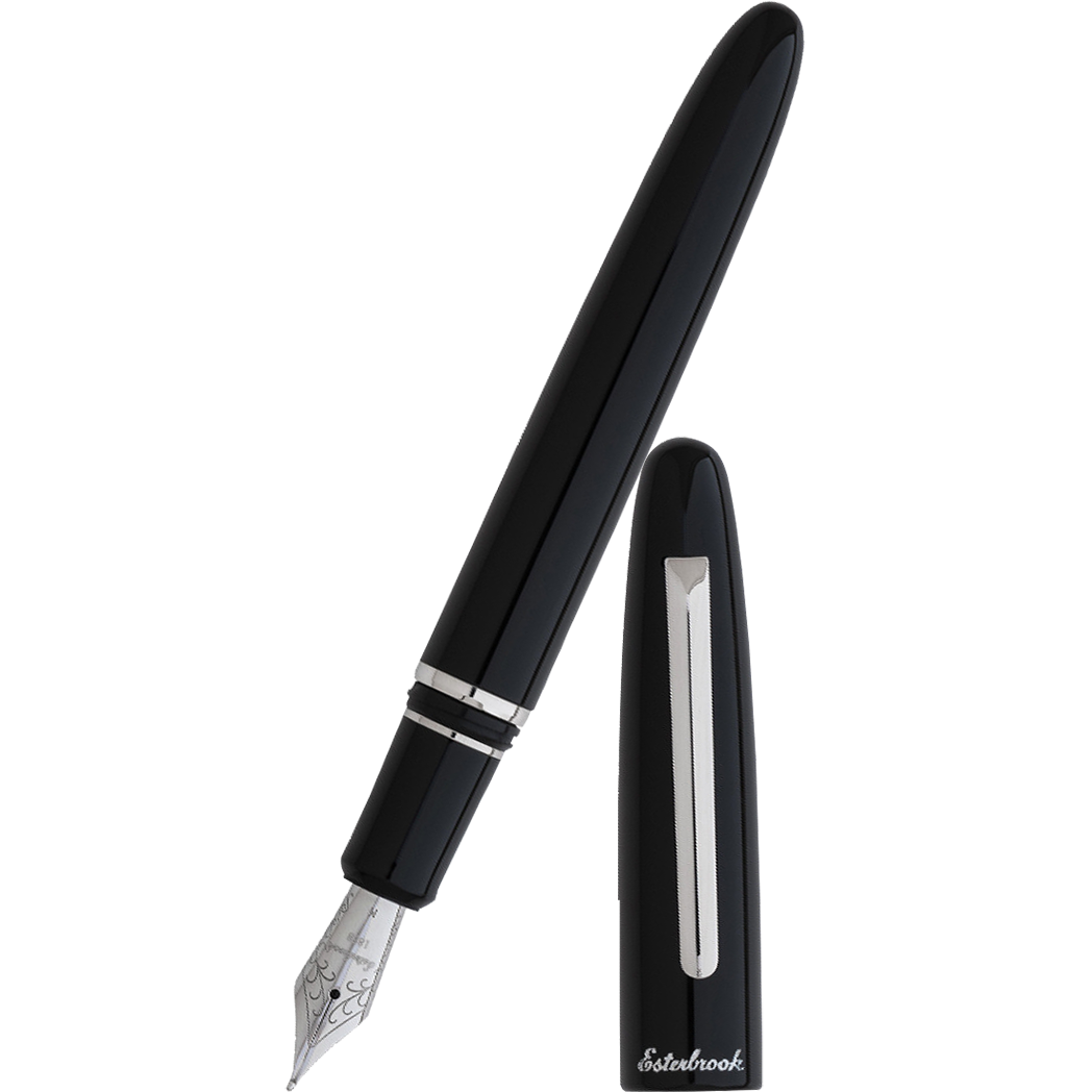 Esterbrook Estie Fountain Pen - Ebony - Chrome Trim-Pen Boutique Ltd
