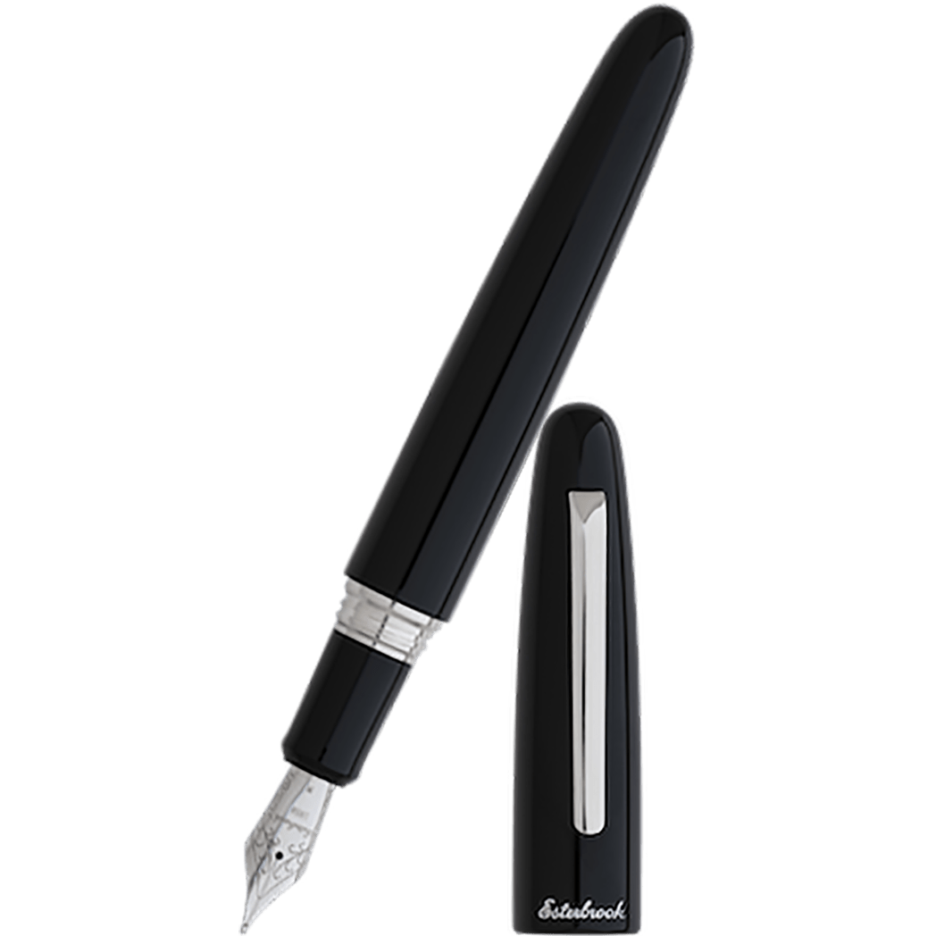 Esterbrook Estie OS Fountain Pen - Ebony - Chrome Trim Esterbrook Estie OS Fountain Pen - Ebony - Chrome Trim