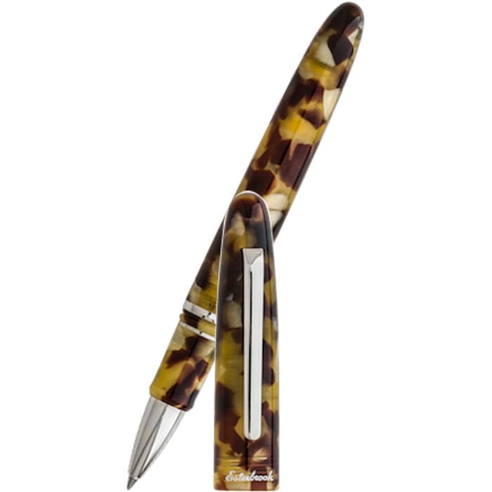 Esterbrook Estie Rollerball Pen - Chrome Trim - Tortoise-Pen Boutique Ltd