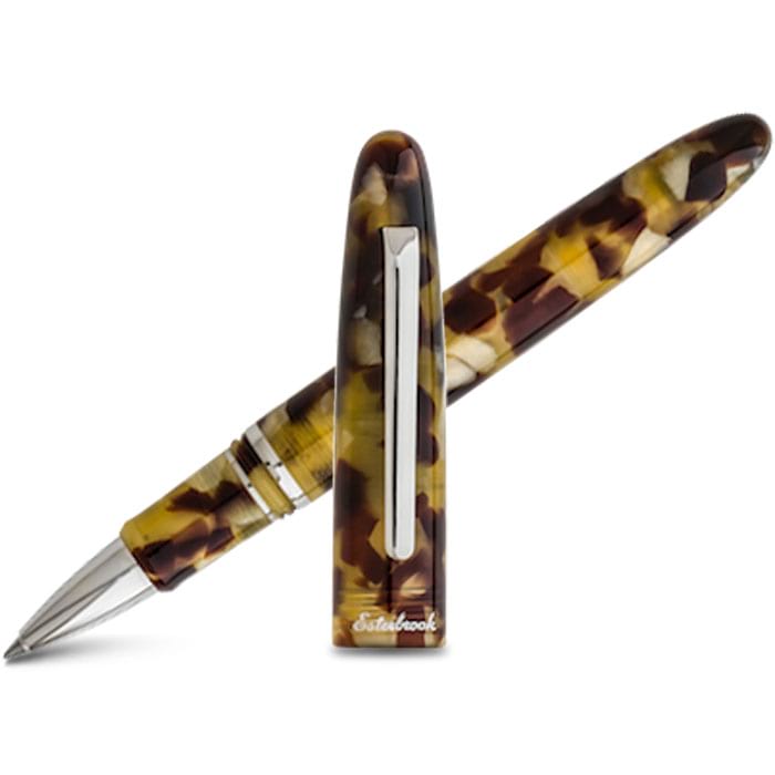 Esterbrook Estie Rollerball Pen - Chrome Trim - Tortoise-Pen Boutique Ltd