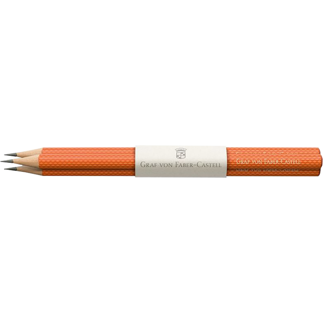 Graf Von Faber-Castell Guilloche Burned Orange 3 Pencils-Pen Boutique Ltd