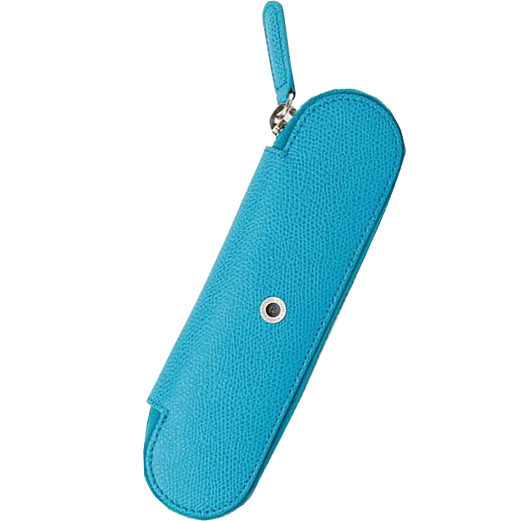 Graf Von Faber-Castell Case with Zipper for 2 Pens - Gulf Blue-Pen Boutique Ltd