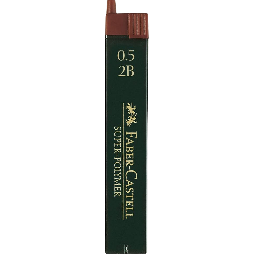 Faber-Castell 2B Pencil Lead - 0.5mm (Box of 12 leads)-Pen Boutique Ltd
