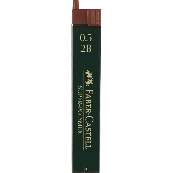 Faber-Castell 2B Pencil Lead - 0.5mm (Box of 12 leads)-Pen Boutique Ltd