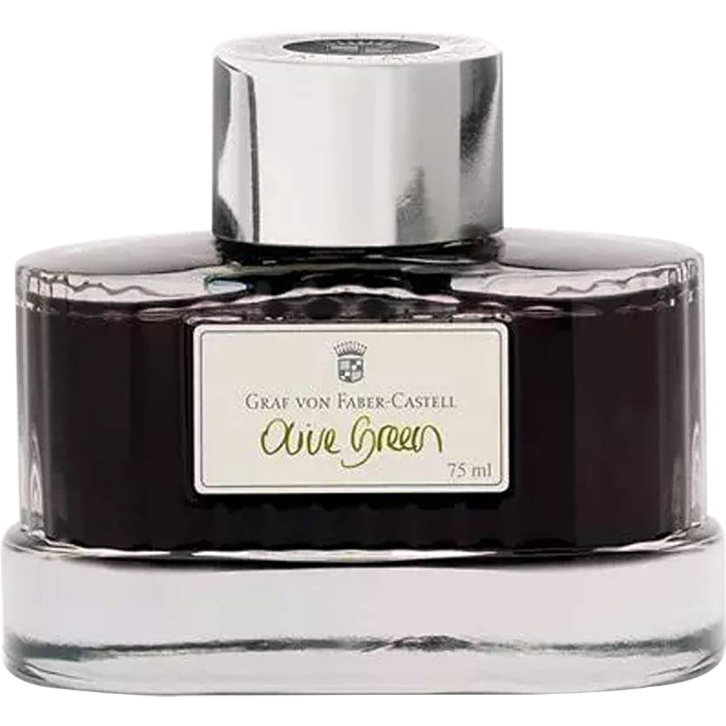 Graf Von Faber Castell Olive Green 75ml Ink Bottle-Pen Boutique Ltd