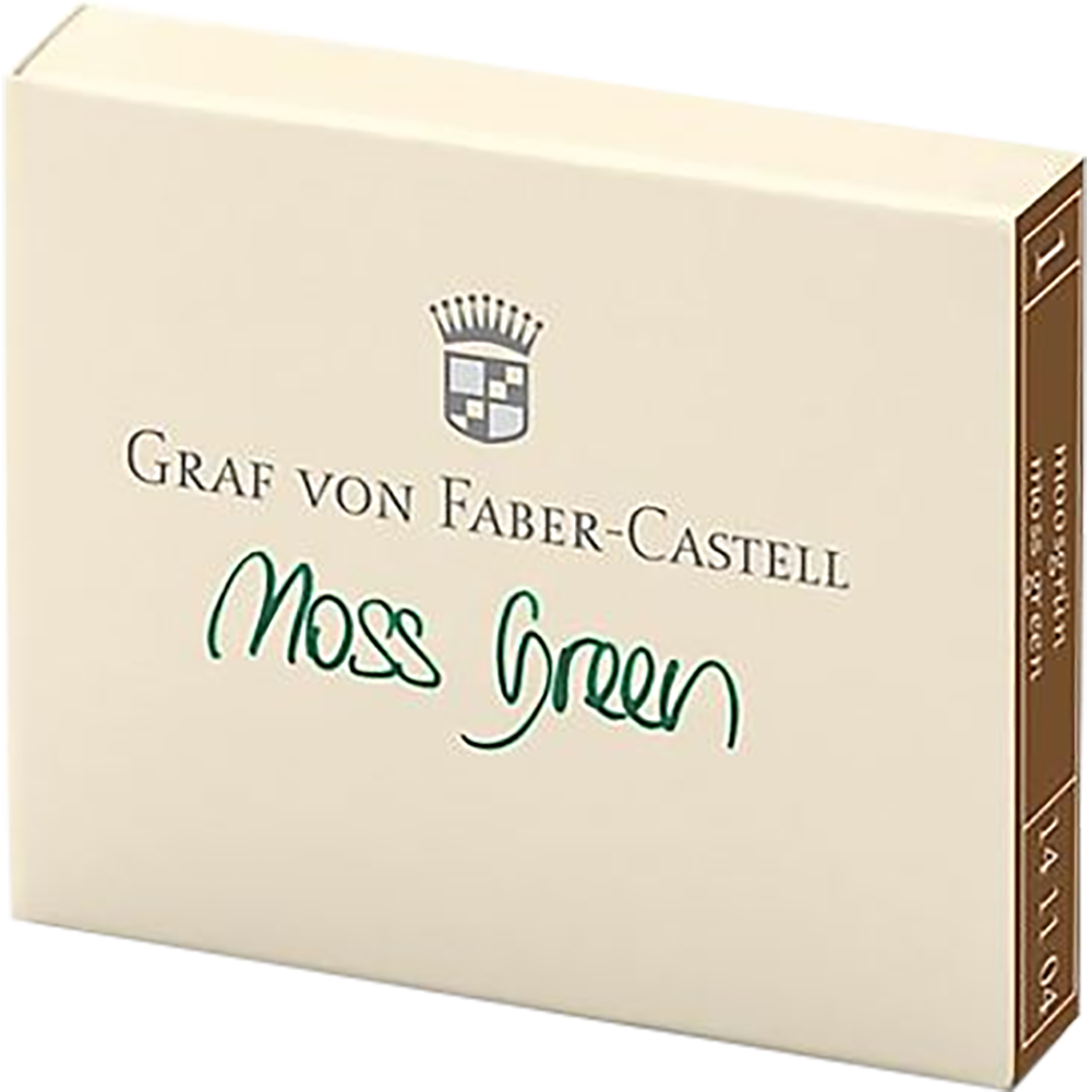 Graf Von Faber-Castell Design 6 Moss Green Ink Cartridges-Pen Boutique Ltd