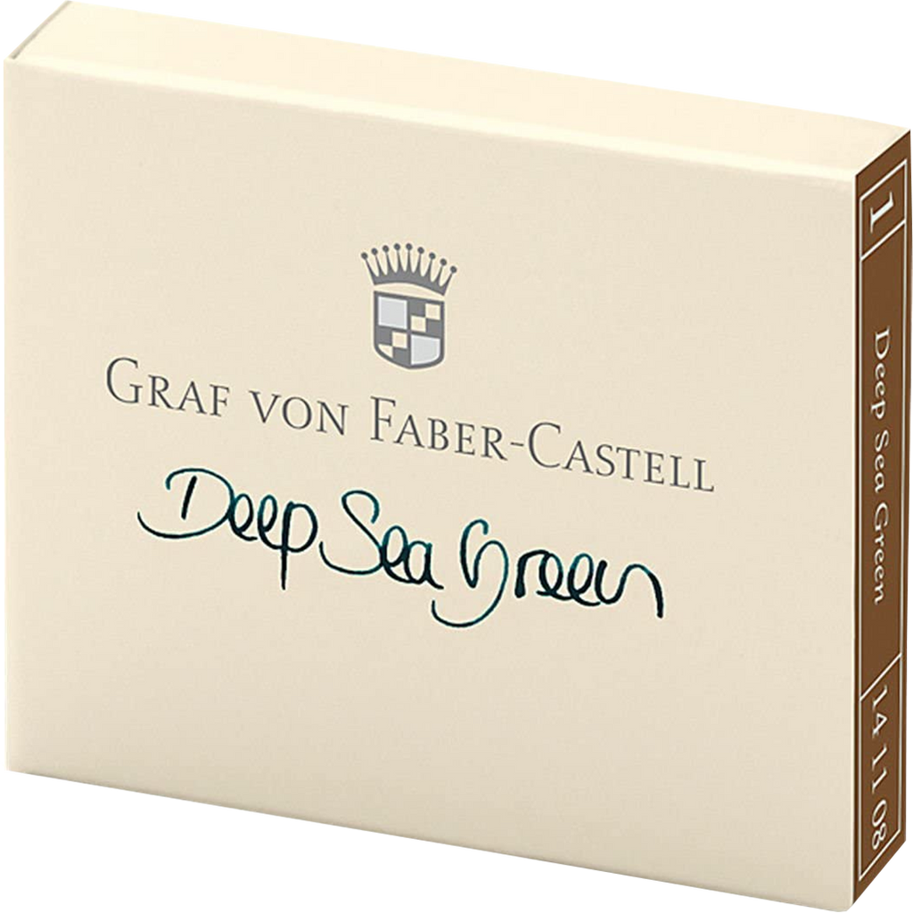 Graf Von Faber-Castell Design 6 Deep Sea Green Ink Cartridges-Pen Boutique Ltd