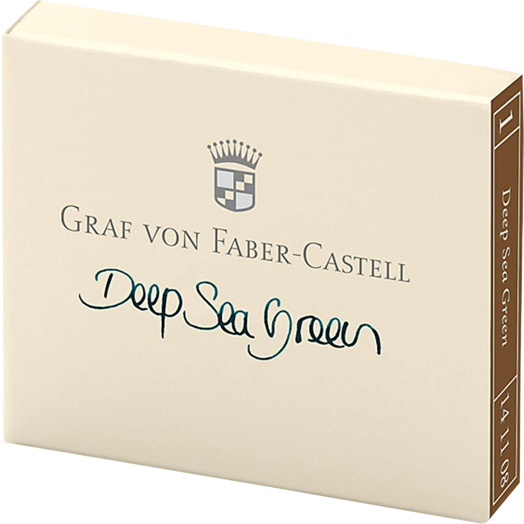 Graf Von Faber-Castell Design 6 Deep Sea Green Ink Cartridges-Pen Boutique Ltd