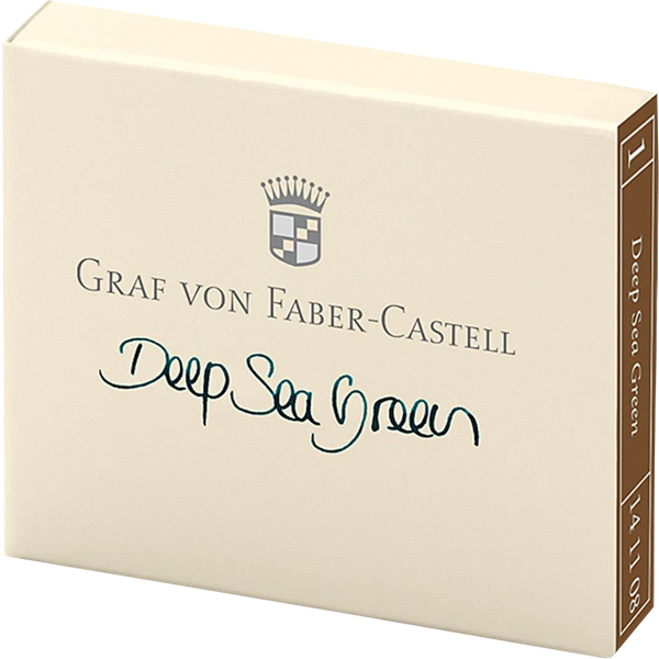 Graf Von Faber-Castell Design 6 Deep Sea Green Ink Cartridges-Pen Boutique Ltd