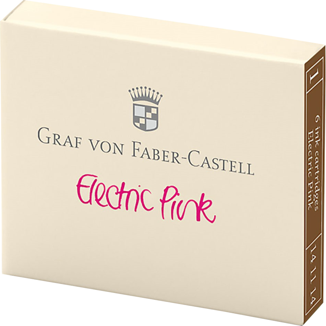 Graf Von Faber-Castell Electric Pink Ink Cartridges /Bx 6-Pen Boutique Ltd