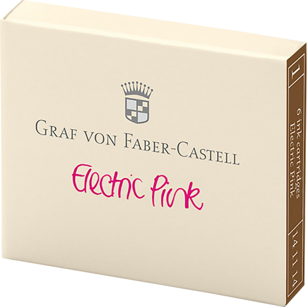 Graf Von Faber-Castell Electric Pink Ink Cartridges /Bx 6-Pen Boutique Ltd