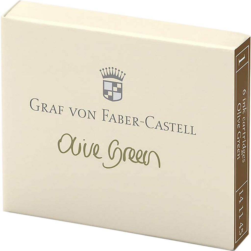 Graf Von Faber Castell Olive Green Ink Cartridges /Box 6-Pen Boutique Ltd