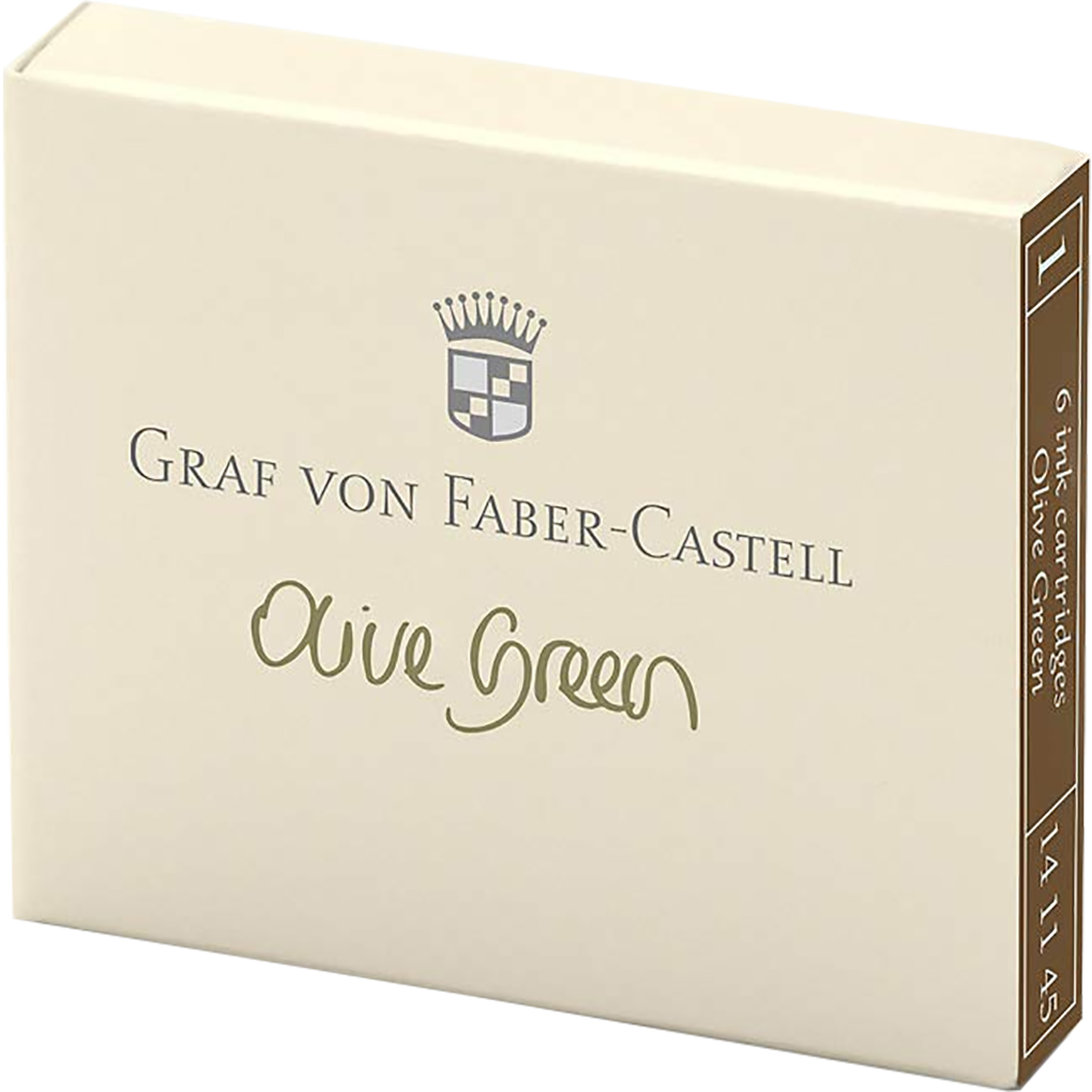 Graf Von Faber Castell Olive Green Ink Cartridges /Box 6-Pen Boutique Ltd