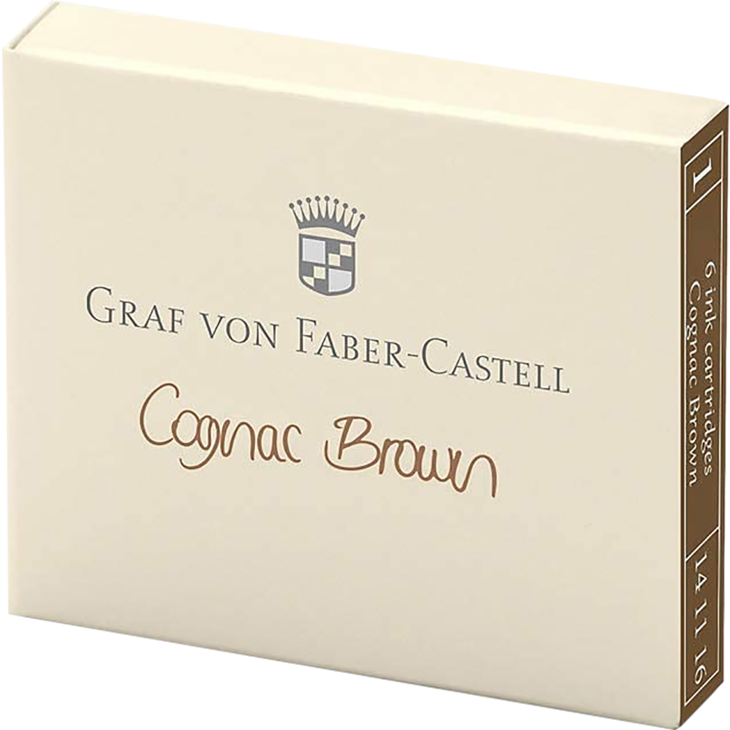Graf Von Faber Castell Cognac Brown Ink Cartridges /Box 6-Pen Boutique Ltd