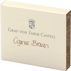Graf Von Faber Castell Cognac Brown Ink Cartridges /Box 6-Pen Boutique Ltd