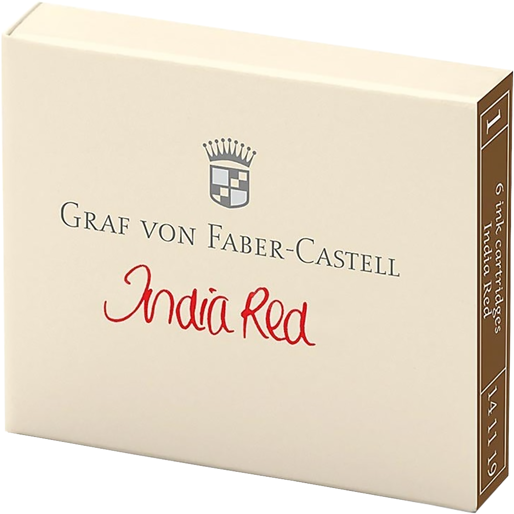 Graf Von Faber-Castell Ink Cartridges - India Red - 6/Box-Pen Boutique Ltd