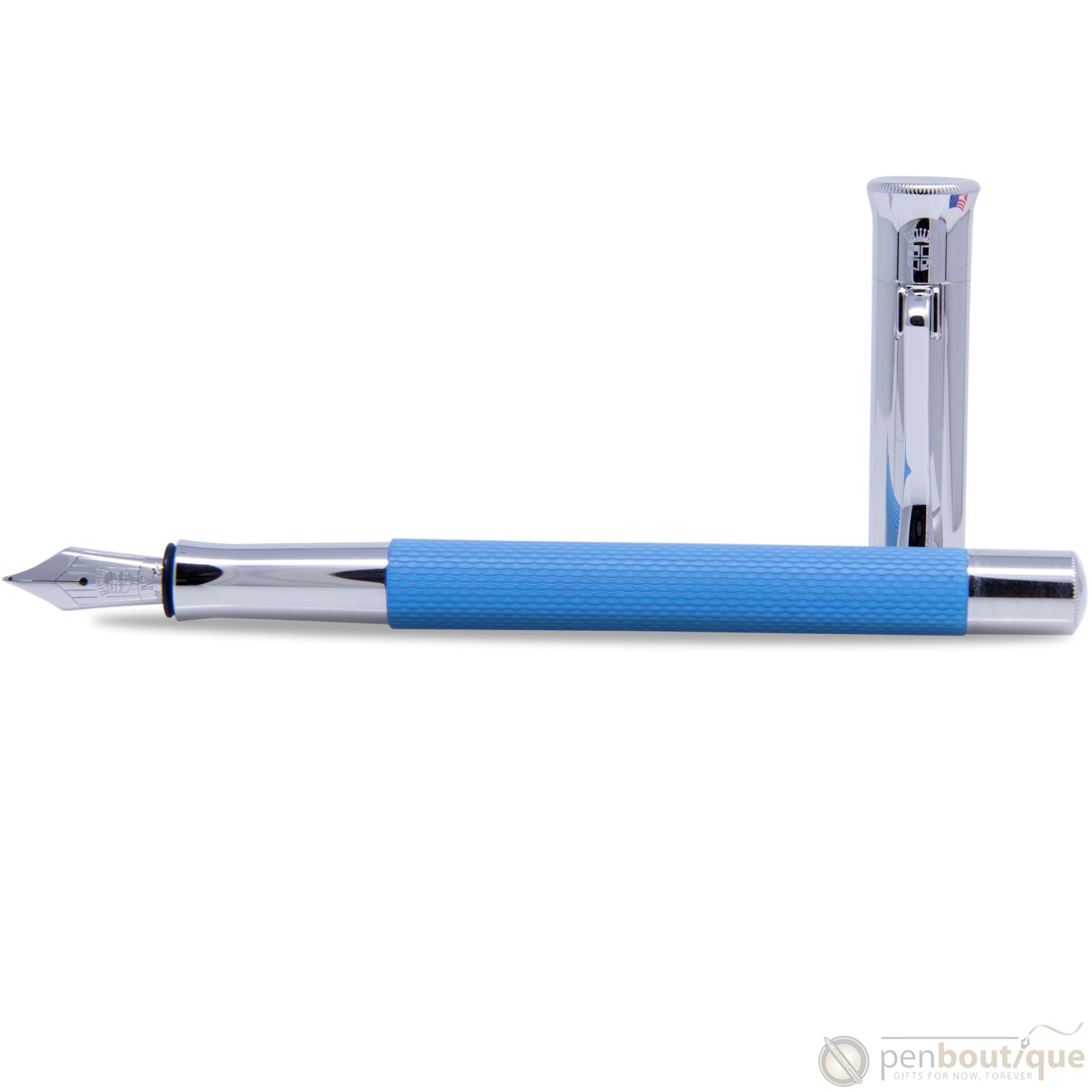 Graf Von Faber-Castell Guilloche Fountain Pen - Gulf Blue-Pen Boutique Ltd