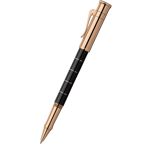 Graf von Faber-Castell Classic Anello Rollerball Pen - Black with Rose Gold Trim-Pen Boutique Ltd