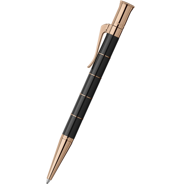 Graf von Faber-Castell Classic Anello Ballpoint Pen - Black with Rose Gold Trim-Pen Boutique Ltd