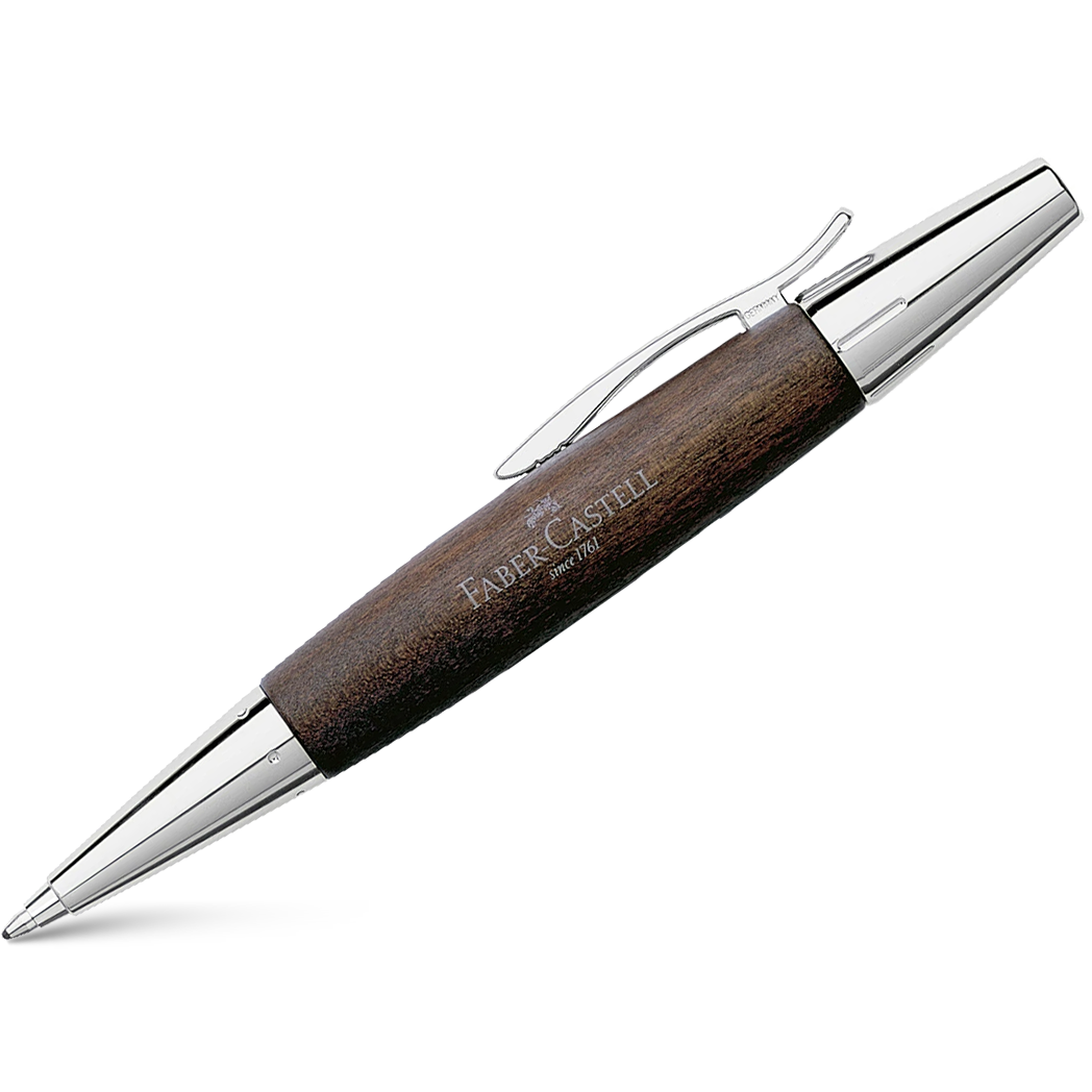 Faber-Castell Design E-Motion Dark Brown with Chrome Ballpoint Pen-Pen Boutique Ltd