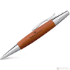 Faber-Castell E-Motion, Pearwood, Brown/Chrome Ballpoint Pen - Pen Boutique Ltd