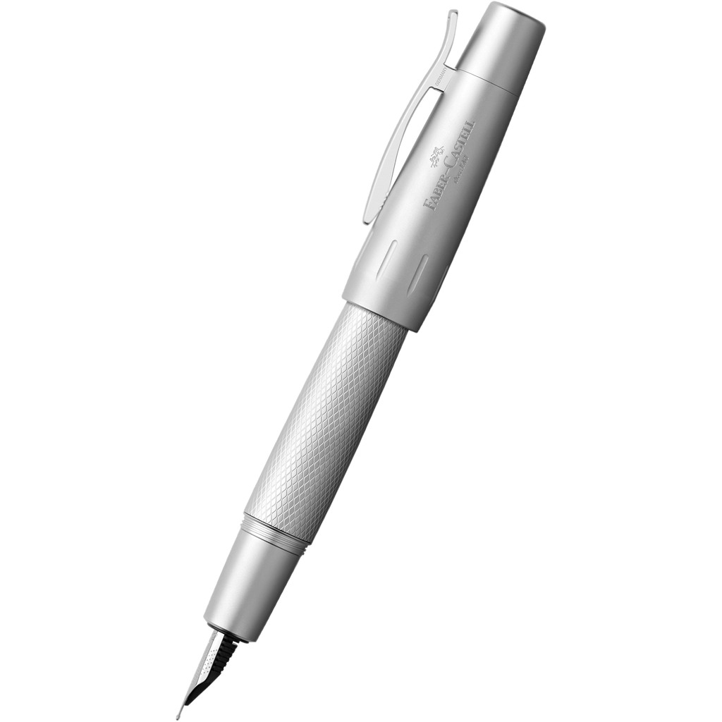Faber-Castell Design E-Motion Fountain Pen - Pure Silver-Pen Boutique Ltd
