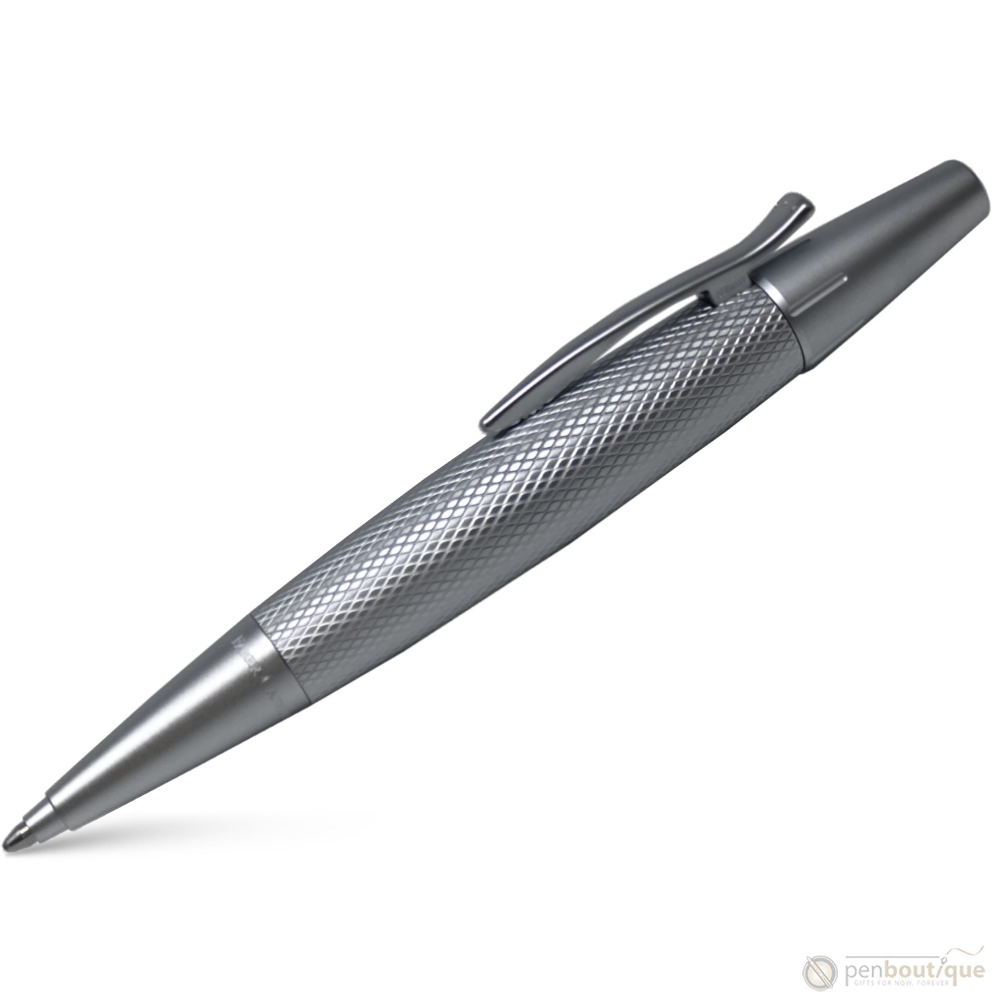 Faber-Castell Design E-Motion Ballpoint Pen - Pure Silver-Pen Boutique Ltd