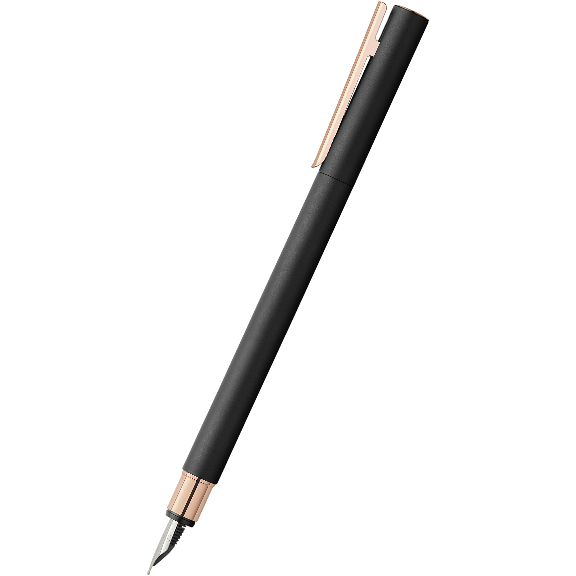 Faber Castell NEO Slim Fountain Pen Black Matte w Rose Gold