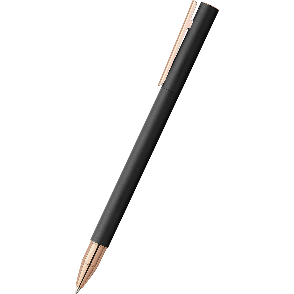 Faber Castell NEO Slim Rollerball Pen - Black Matte w/ Rose Gold-Pen Boutique Ltd