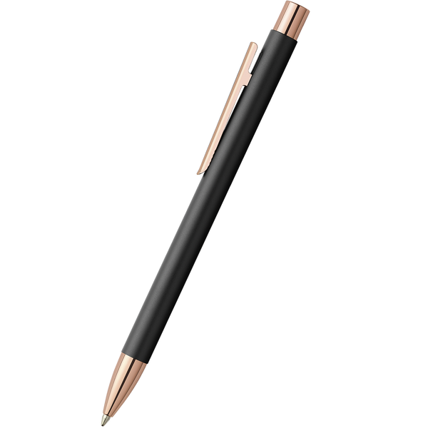 Faber Castell NEO Slim Ballpoint Pen - Black Matte w/ Rose Gold-Pen Boutique Ltd