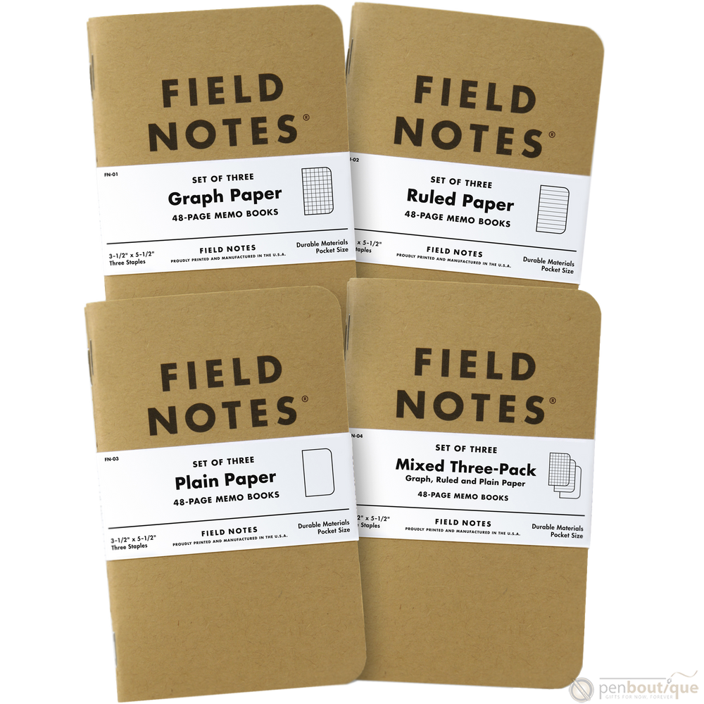 Field Notes Brand Original Plain 3pack 3½" × 5½" Pen Boutique Ltd