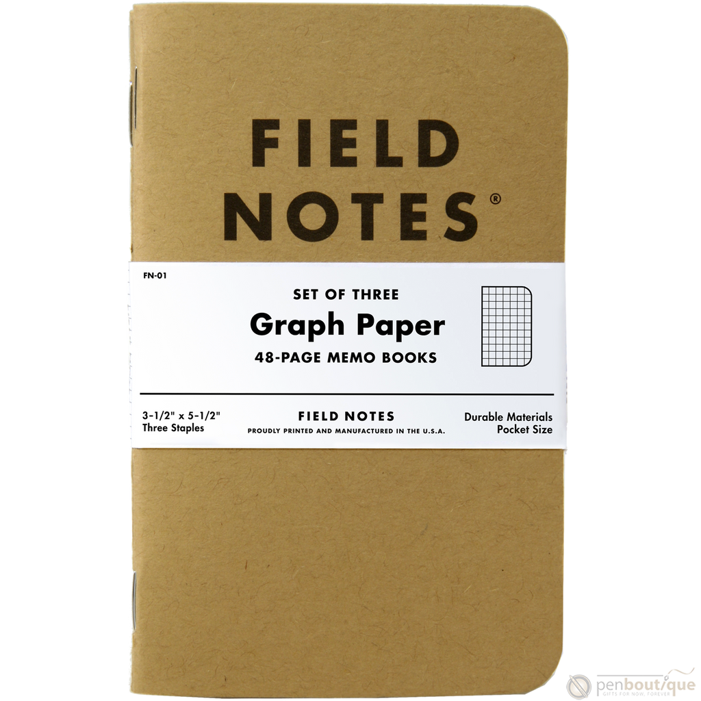 Field Notes Brand Original Graph 3-pack 3½" × 5½"-Pen Boutique Ltd