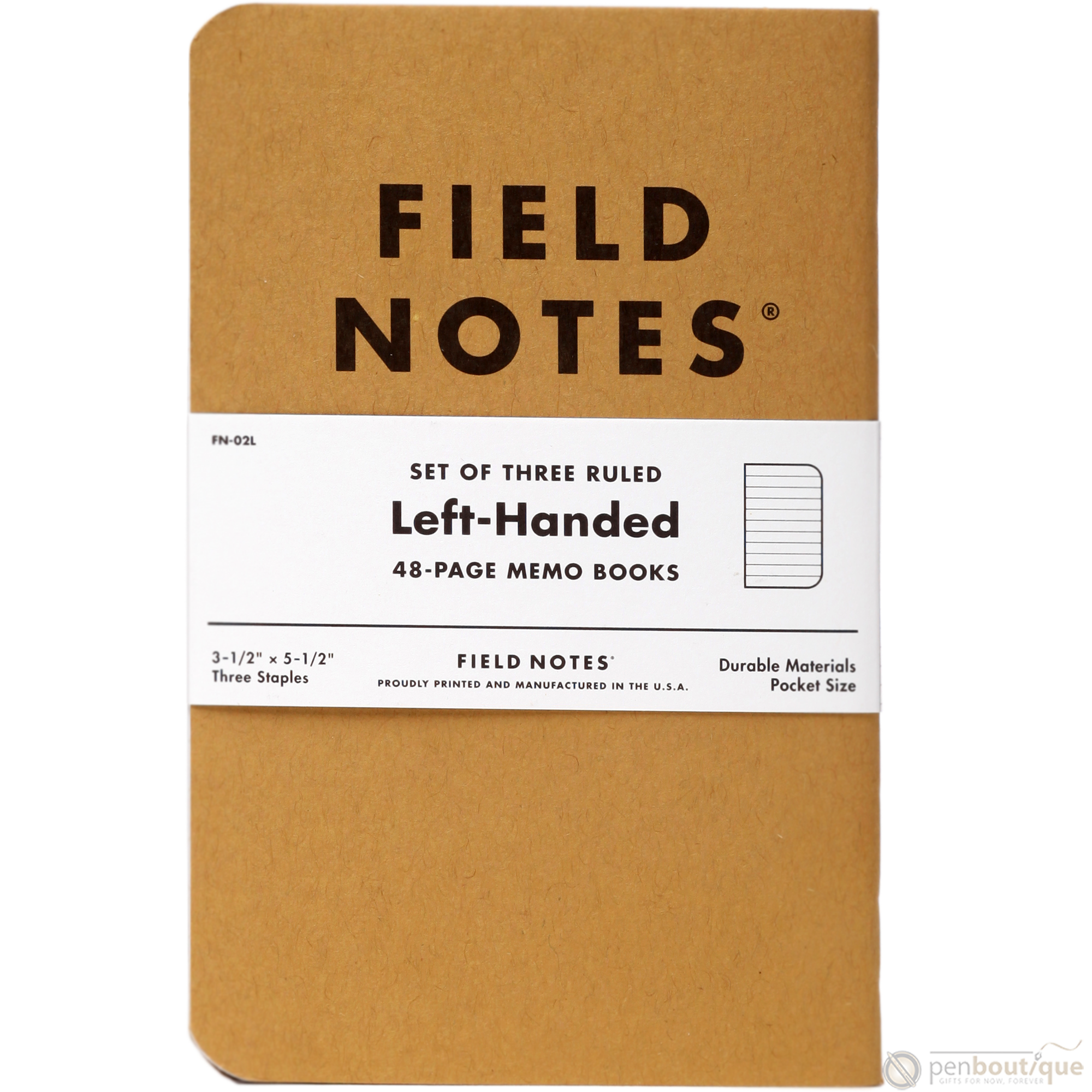 Field Notes Brand Original Ruled Lefthand 3-pack 3½" × 5½"-Pen Boutique Ltd