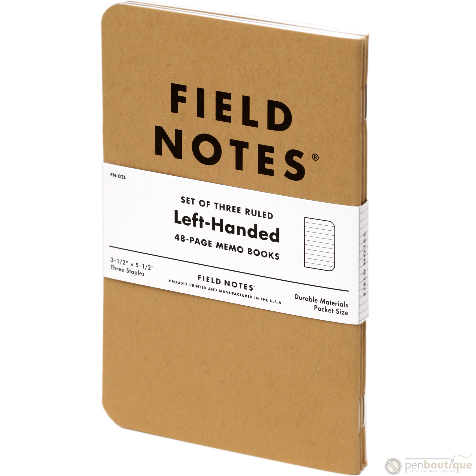 Field Notes Brand Original Ruled Lefthand 3-pack 3½" × 5½"-Pen Boutique Ltd